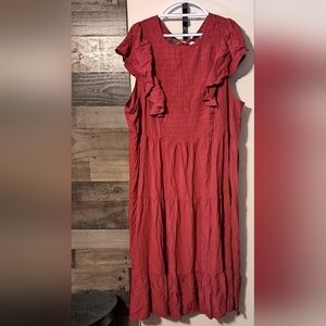 Old Navy Burgundy Ruffled Sleeveless Dress NWT